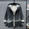 Cross-border Summer New 2022 trendy thin breathable sun protection clothing for men, gradient starry sky plus-size skin coat Specification image